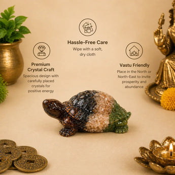 Crystal turtle figurine details 