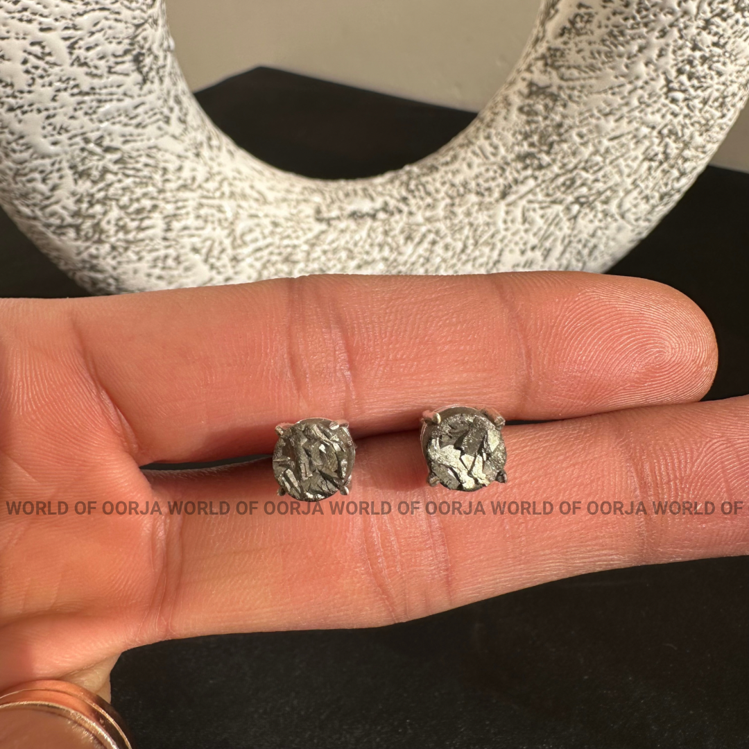 Raw Pyrite Stud Earrings - For Men & Women - WorldOfOorja