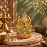 Yellow Quartz Ganesha Idol – 22K Gold Hand-Painted (533g)