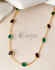 Garnet and Green Onyx Necklace - WorldOfOorja