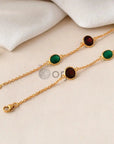 Garnet and Green Onyx Necklace - WorldOfOorja