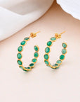 Green Onyx Hoop Earring - WorldOfOorja