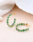 Green Onyx Hoop Earring - WorldOfOorja