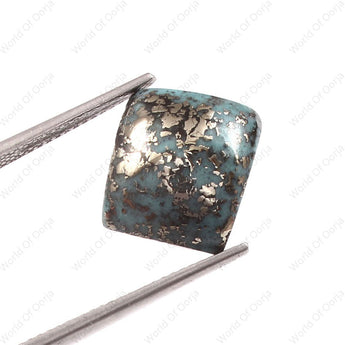 Certified Turquoise Firoza stone 9.84 Carat 10.79 Ratti with lab testing certificate