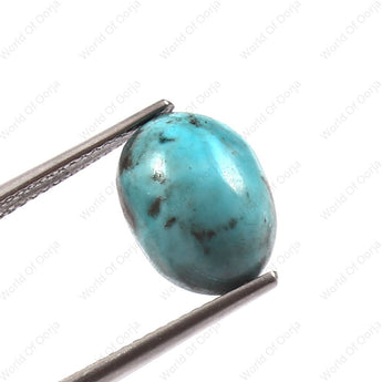 Certified Turquoise Firoza Stone 3.34 Carat 3.66 Ratti