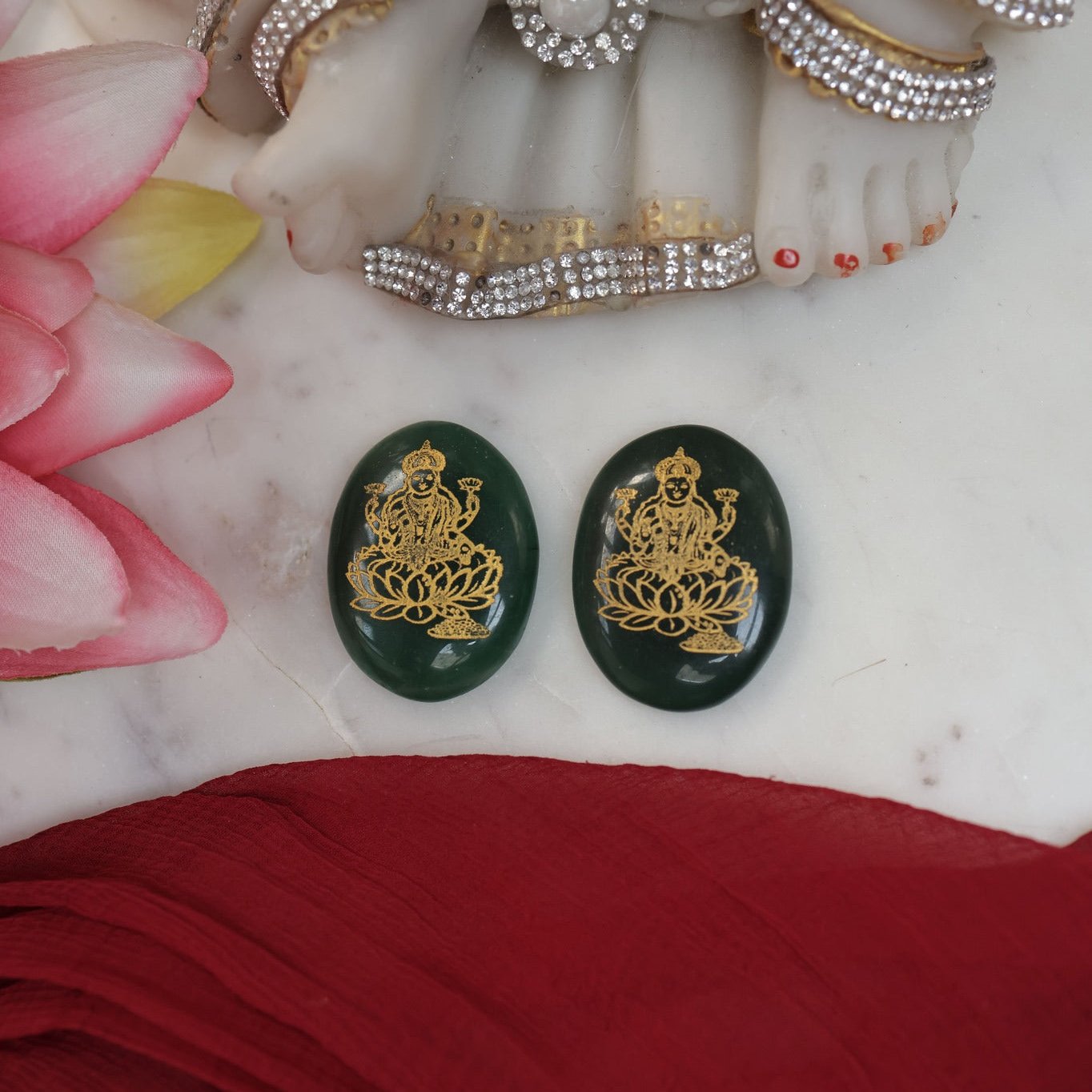 Lakshmi Ji and Shri Yantra Jade Coin