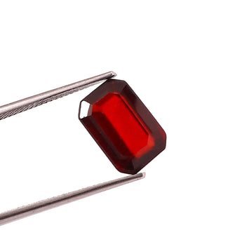 World of Oorja Certified Hessonite Gomed stone 5.78 carat 6.3 ratti rectangular faceted cut