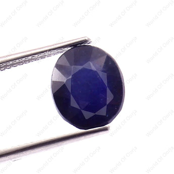 Natural Blue Sapphire (Neelam) gemstone, 5.65 carat, oval faceted cut