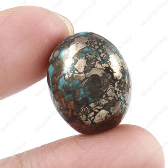 Certified Turquoise (Firoza) gemstone 28.80 Carat, 31.39 Ratti)