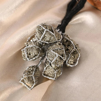 Buy raw Pyrite keychain for abundance and energy shielding