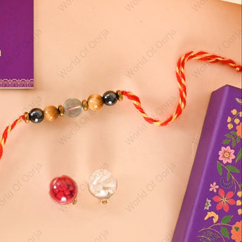 Study aid sacred thread with healing crystals to boost memory, calmness, and mental strength