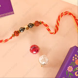 Divine sacred thread with pyrite and rudraksha for prosperity and protection