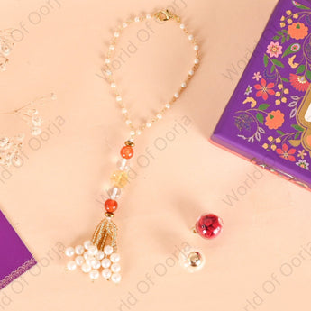 Glow of Abundance Lumba Rakhi – Citrine, Carnelian, and Quartz tie of positivity and protection