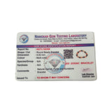 Gem Testing Laboratory certification for Leo Zodiac Bracelet on a white background