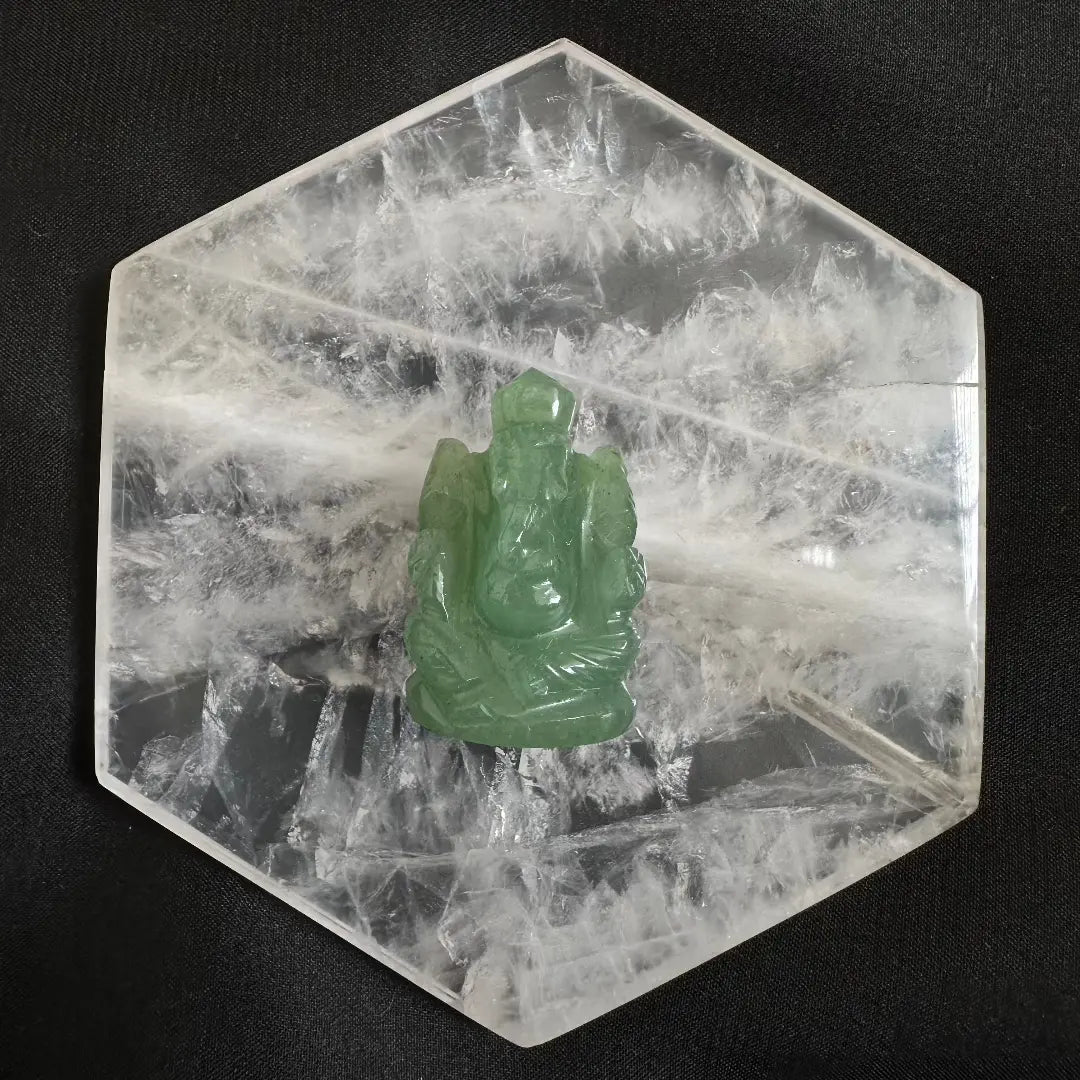 Lord Ganesha Idol- Green aventurine Good luck,Success, Growth