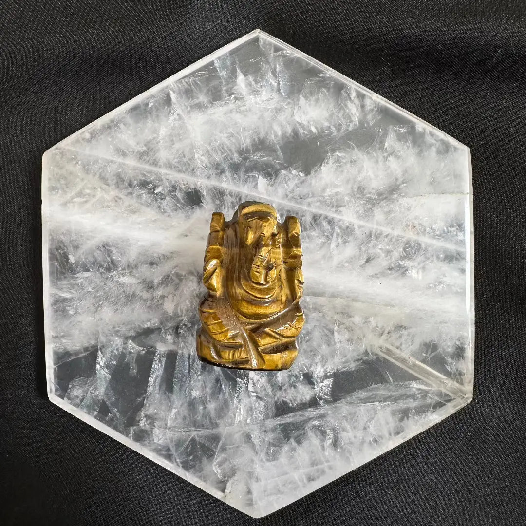 Lord Ganesha Idol- Tiger eye Courage, clarity, confidence