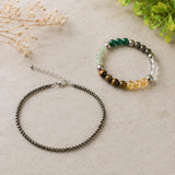 Rajyog Combo — Dhan Yog Bracelet + Pyrite Anklet - WorldOfOorja