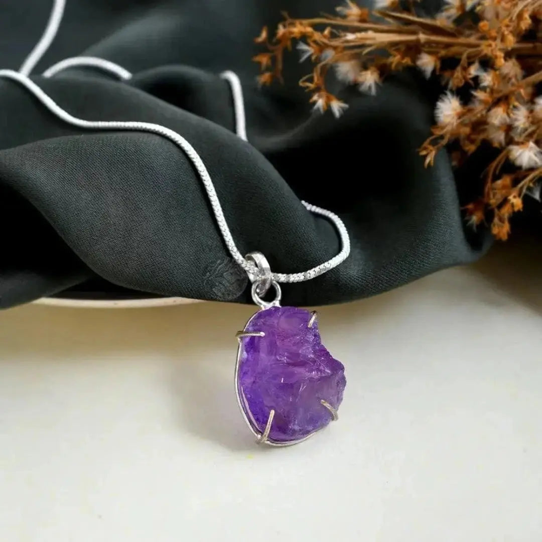 Raw Amethyst Pendant - WorldOfOorja