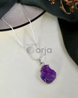 Raw Amethyst Pendant - WorldOfOorja