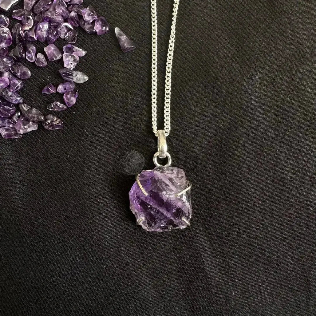 Raw Amethyst Pendant - WorldOfOorja