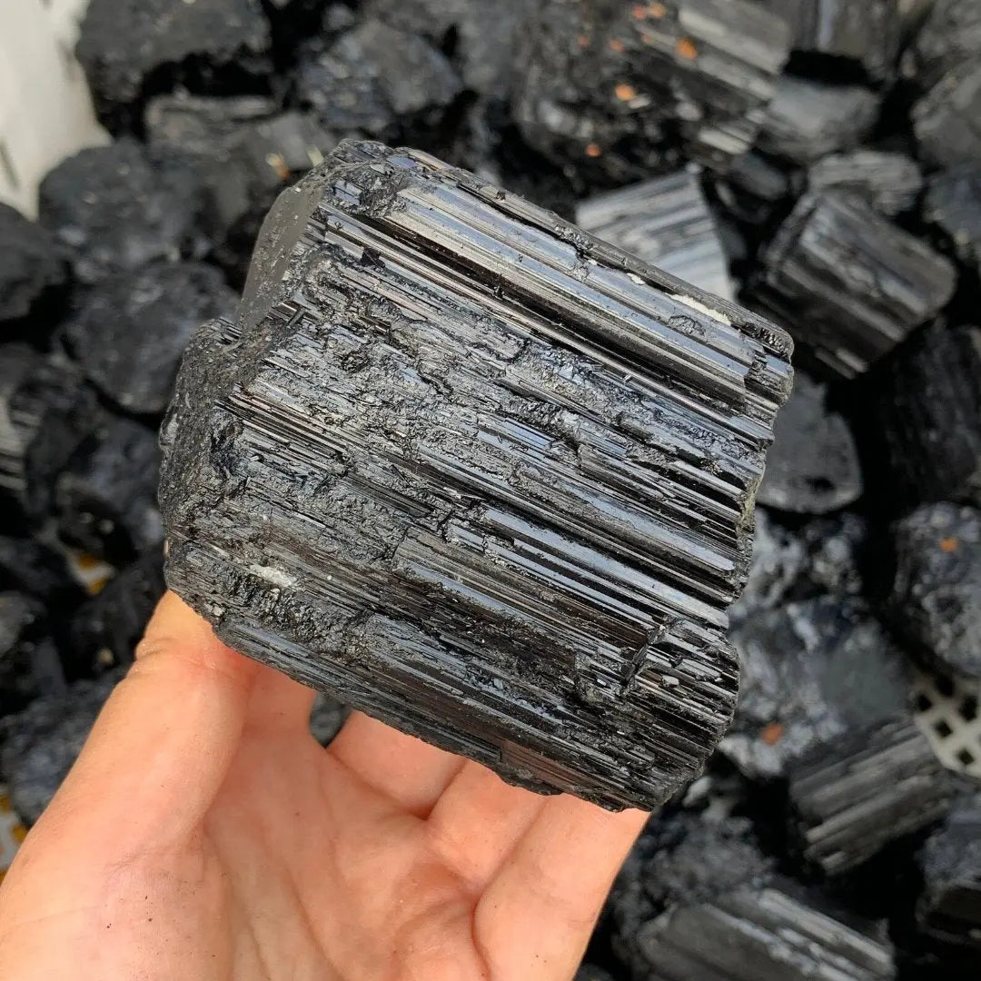 Raw Black Tourmaline Cluster - WorldOfOorja