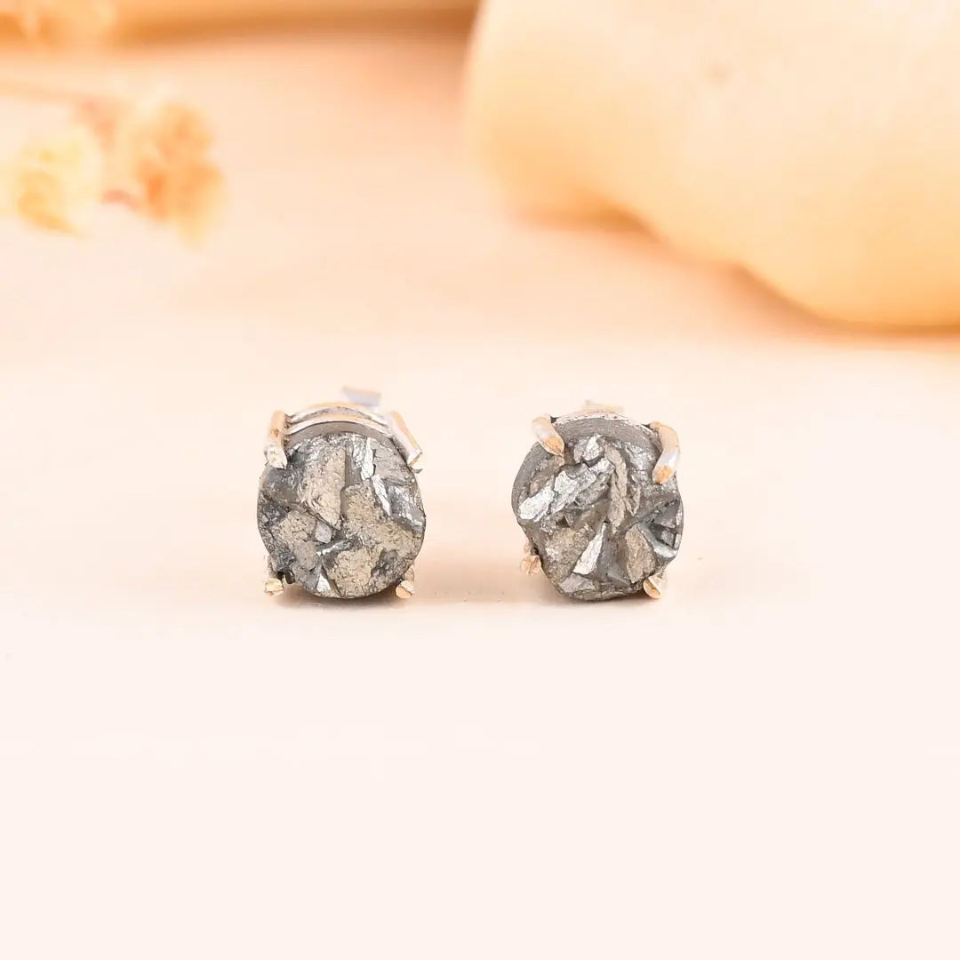 Raw Pyrite Studs - WorldOfOorja