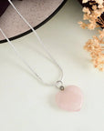 Rose Quartz Heart Pendant - WorldOfOorja