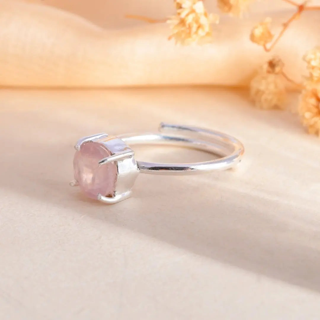 Rose Quartz Ring - WorldOfOorja