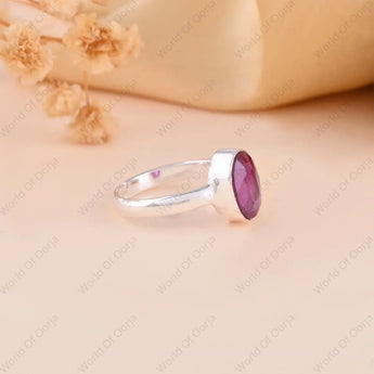 High-quality silver ruby ring with 4-5 carat gemstone