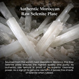 World of Oorja raw Selenite slab for meditation, healing and chakra balancing