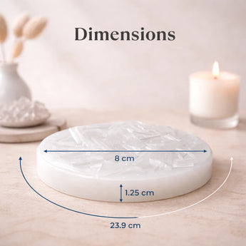 World of Oorja raw Moroccan Selenite plate for crystal charging and cleansing