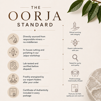 The Oorja Standard – Ethically sourced, expert crafted, lab-tested crystals – World of Oorja