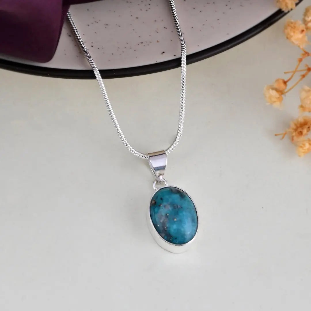 Turquoise (Firoza) pendant - WorldOfOorja