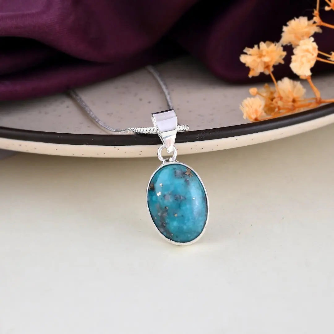 Turquoise (Firoza) pendant - WorldOfOorja