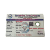 Gem Testing Laboratory certification for Virgo Zodiac Bracelet on a white background