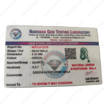 Lab tested Green Aventurine Mala