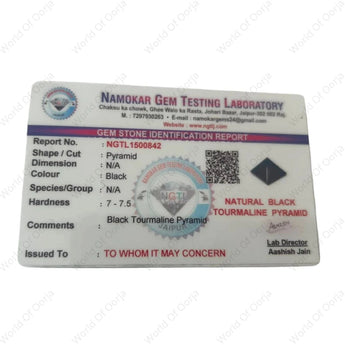 Certified Black tourmaline Pyramid