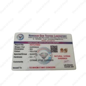 Authentic citrine gemstone earrings symbolizing abundance and positivity