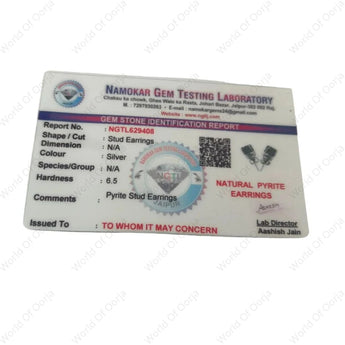 Authentic pyrite crystal studs for men and women, charged and energised