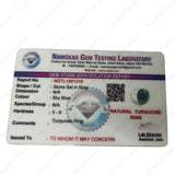 Certified Firoza gemstone ring with polished finish