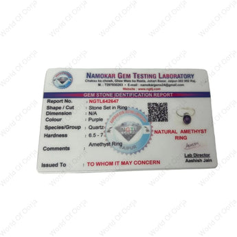 Certified Amethyst ring for women and men
