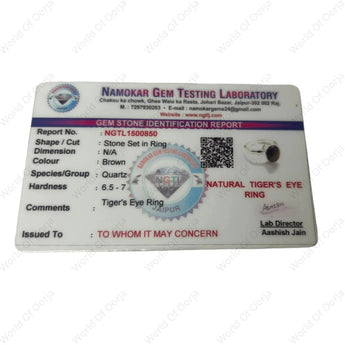 Lab Tested tiger eye ring reflecting rich earthy tones