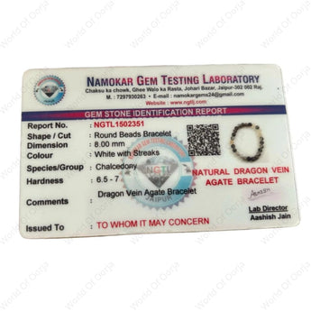 Dragon Vein Agate Bracelet with Lab Certificate
