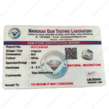 Raw Moonstone Cluster lab certificate