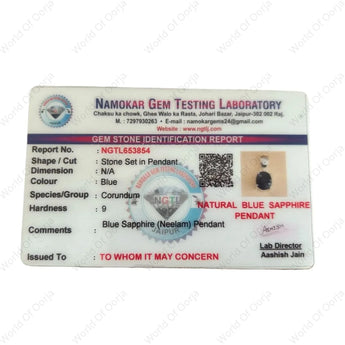 Blue Sapphire Pendant 4–5 Carat with Certification