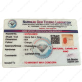 Certified Carnelian Gemstone Ring