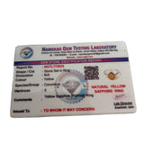 Gemstone identification report from Namokar Gem Testing Laboratory on a white background