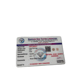 Gem Testing Laboratory identification card for rose quartz ear studs