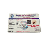 lab testing certificate of authenticity for red jasper pencil pendant