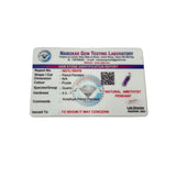 lab testing certificate of authenticity for amethyst pencil pendant 